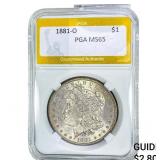1881-O Morgan Silver Dollar PGA MS65