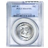 1957-D Franklin Half Dollar PCGS MS64 FBL