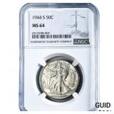 1944-S Walking Liberty Half Dollar NGC MS64