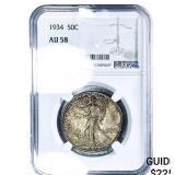 1934 Walking Liberty Half Dollar NGC AU58