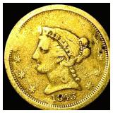 1843-O Liberty Head Gold $2.50 Quarter Eagle LIGHT