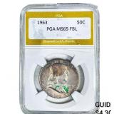 1963 Franklin Half Dollar PGA MS65 FBL