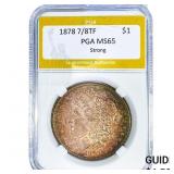 1878 7/8TF Morgan Silver Dollar PGA MS65 Strong