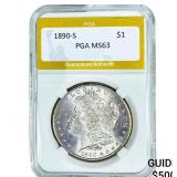 1890-S Morgan Silver Dollar PGA MS63