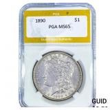 1890 Morgan Silver Dollar PGA MS65
