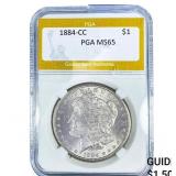 1884-CC Morgan Silver Dollar PGA MS65