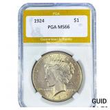 1924 Silver Peace Dollar PGA MS66