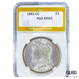 1883-CC Morgan Silver Dollar PGA MS65