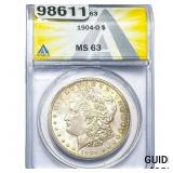 1904-O Morgan Silver Dollar ANACS MS63