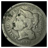 1865 Nickel Three-Cent Piece CLOSELY UNCIRCULATED