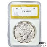 1927-S Silver Peace Dollar PGA MS63