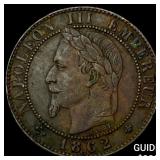 1862 France Bronze 1 Centime