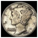 1921-D Silver Mercury Dime LIGHTLY CIRCULATED