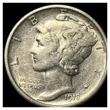 1918-D Silver Mercury Dime CLOSELY UNCIRCULATED