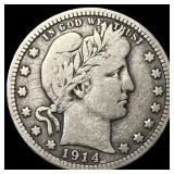 1914 Barber Quarter LIGHTLY CIRCULATED