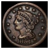 1854 Braided Hair Large Cent CLOSELY UNCIRCULATED