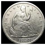 1858-O Silver Seated LibertyHalf Dollar CLOSELY UN