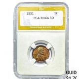1931 Wheat Cent PGA MS66 RD