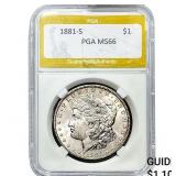 1881-S Morgan Silver Dollar PGA MS66