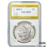 1890-S Morgan Silver Dollar PGA MS65