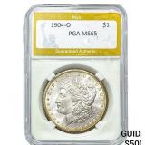 1904-O Morgan Silver Dollar PGA MS65