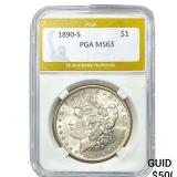 1890-S Morgan Silver Dollar PGA MS63