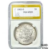 1902-O Morgan Silver Dollar PGA MS65
