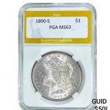 1890-S Morgan Silver Dollar PGA MS63