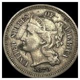 1870 Nickel Three-Cent Piece NEARLY UNCIRCULATED