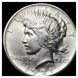 1921 Silver Peace Dollar CHOICE AU