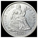 1875 Silver Seated Liberty Dime UNCIRCULATED