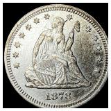 1878 Silver Seated Liberty Quarter CHOICE AU