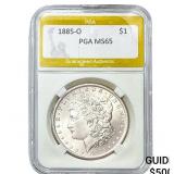 1885-O Morgan Silver Dollar PGA MS65