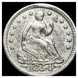 1854 Seated Liberty Half Dime ABOUT  UNCIRCULATED