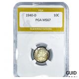 1940-D Mercury Silver Dime PGA MS67
