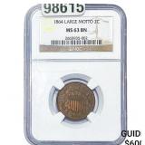 1864 Two Cent Piece NGC MS63 BN