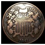 1871 Bronze Two-Cent Piece ABOUT UNCIRCULATED