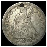 1853 Arrows/Rays Seated Liberty Quarter NICELY CIR