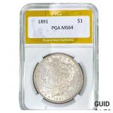 1891 Morgan Silver Dollar PGA MS64