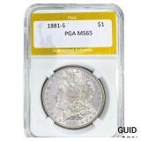 1881-S Morgan Silver Dollar PGA MS65