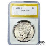 1926-S Silver Peace Dollar PGA MS63