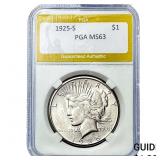 1925-S Silver Peace Dollar PGA MS63