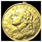 1935-B Gold 20 Francs Swiss Vreneli GEM BU