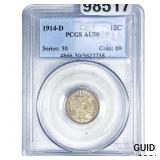 1914-D Barber Dime PCGS AU50