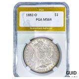 1882-O Morgan Silver Dollar PGA MS64