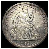 1865-S Silver Half Dollar LIGHTLY CIRCULATED