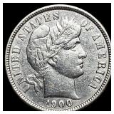 1900 Barber Dime CHOICE AU