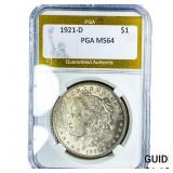 1921-D Morgan Silver Dollar PGA MS64
