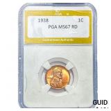 1938 Wheat Cent PGA MS67 RD