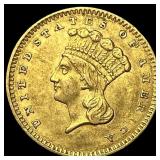 1856 Gold $1 Indian Princess Type 3 CHOICE AU